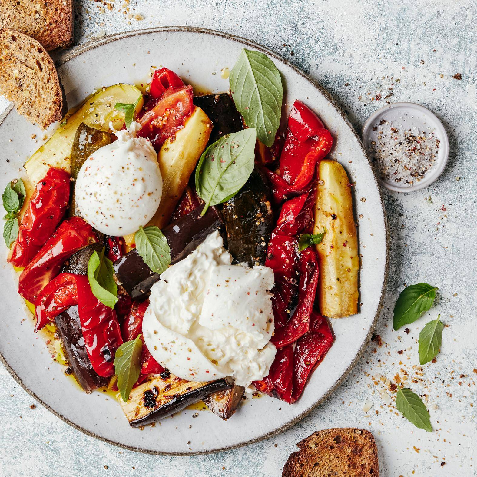 Zeleninové antipasti v italském stylu s burratou - recept undefined | Tefal