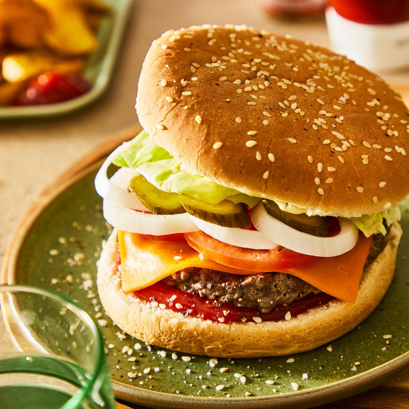 Hamburger ve stylu Whopper - recept OptiGrill 2in1 | Tefal