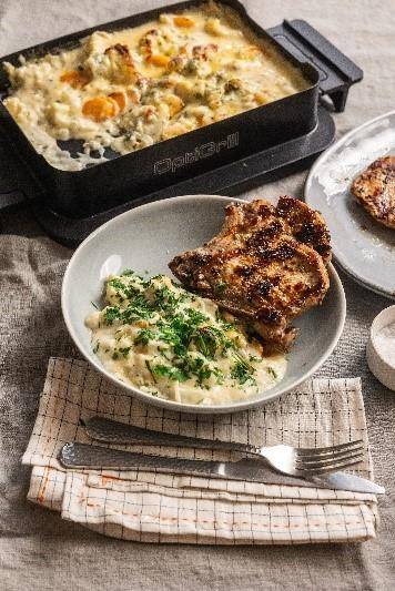 Grilovaná kotleta se zapečeným květákem - recept OptiGrill 4in1 | Tefal