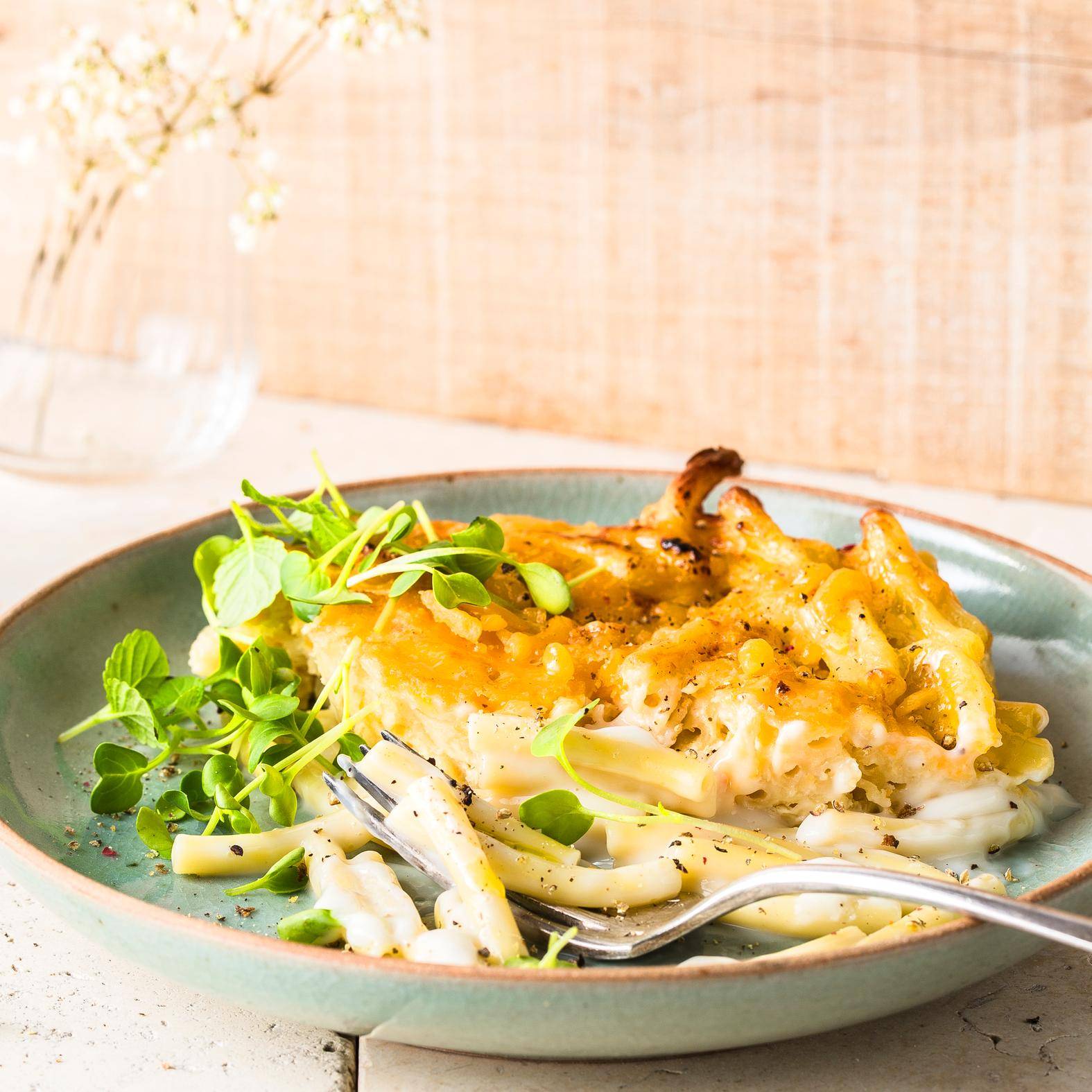 Zapečené makarony se sýrem - recept Easy Fry Compact | Tefal