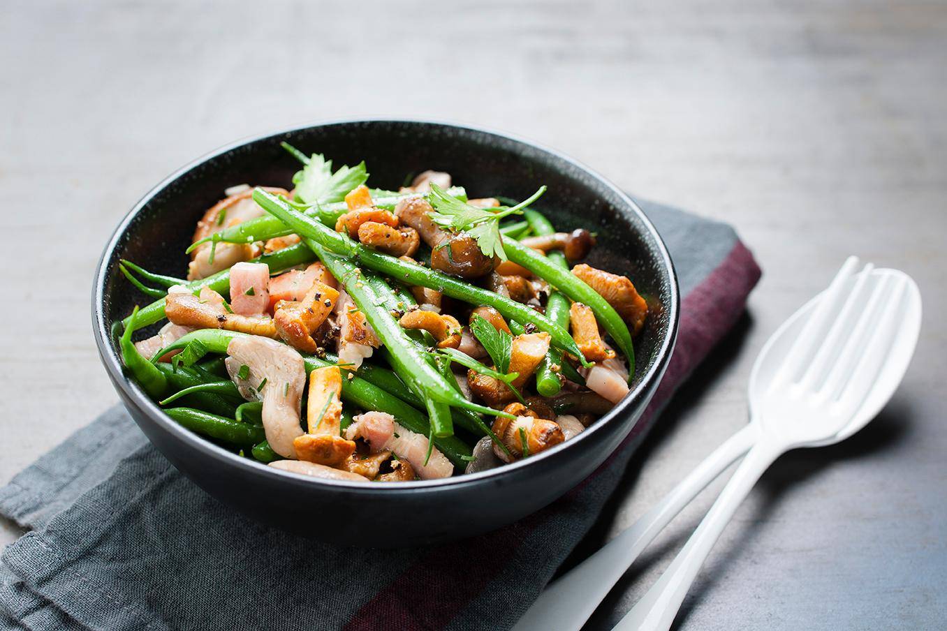 Smažené houby s fazolkami - recept Cookeo | Tefal