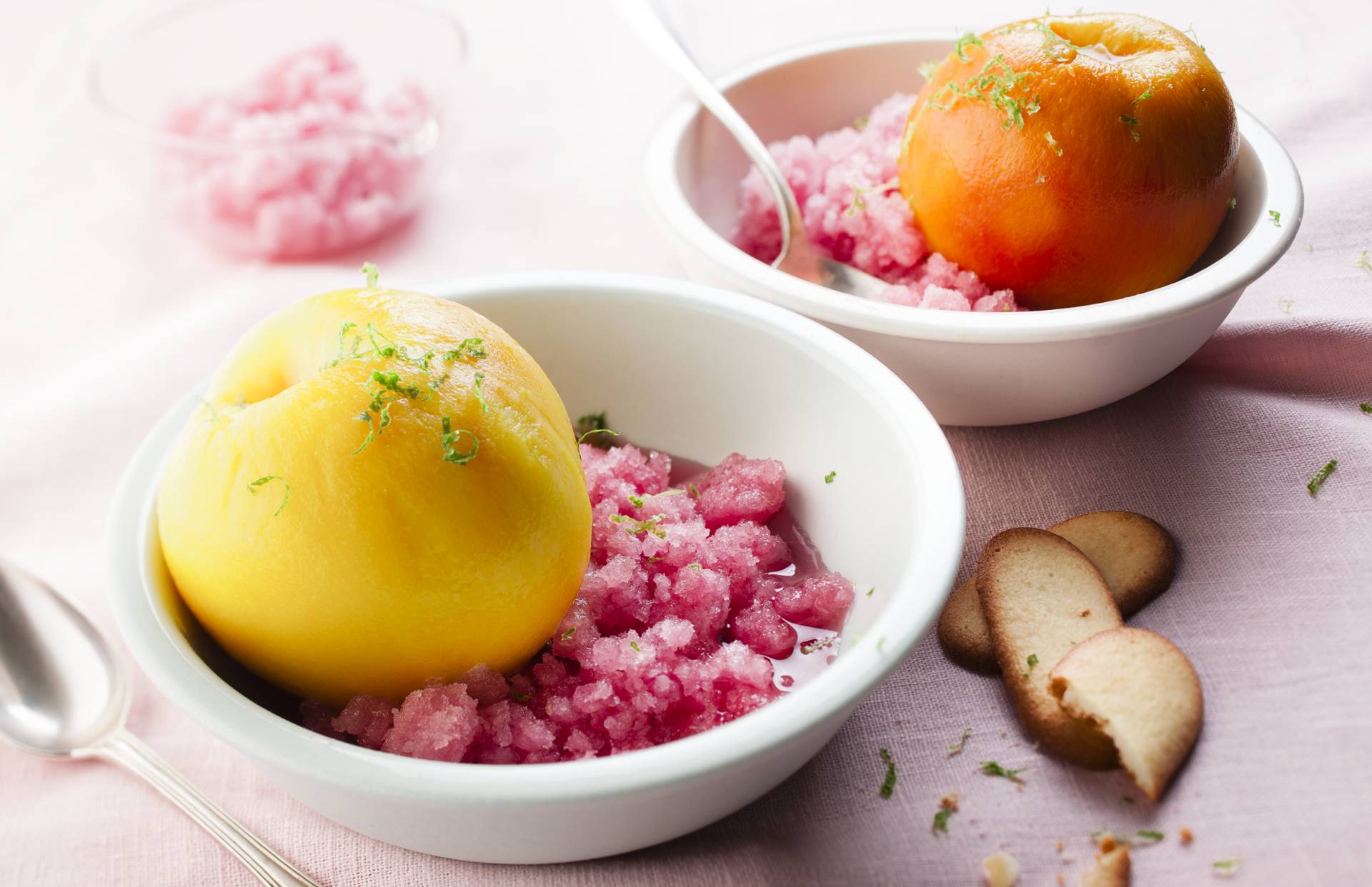 Sorbet s broskvemi a ryzlinkem - recept Cookeo | Tefal