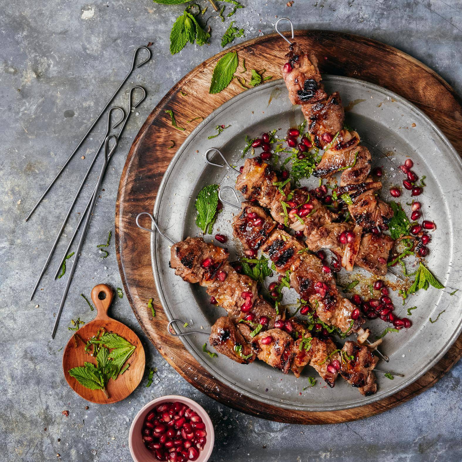 Vepřové špízy marinované ve šťávě z granátového jablka - recept OptiGrill 2in1 XL | Tefal