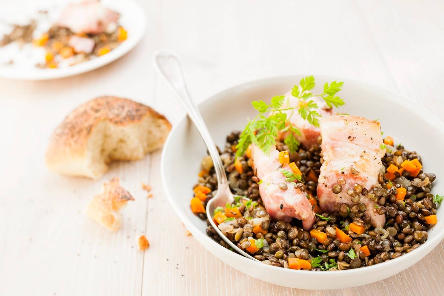 Prorostlé solené vepřové maso s čočkou - recept Cookeo | Tefal