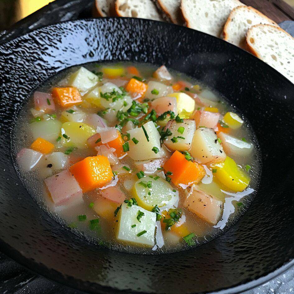 Selská polévka s kořenovou zeleninou a uzenou slaninou - recept Hrnce a pánve | Tefal