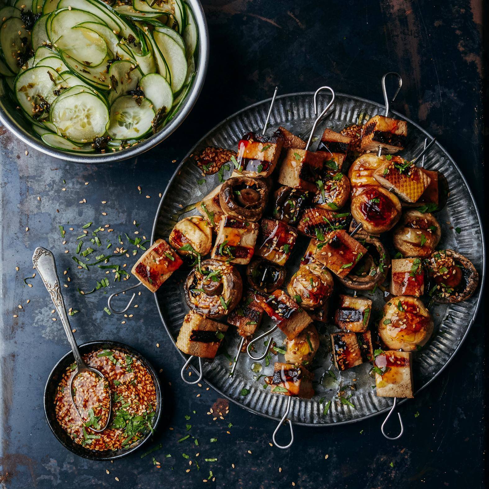 Tofu špízy s medem a opečeným sezamem - recept OptiGrill 2in1 XL | Tefal