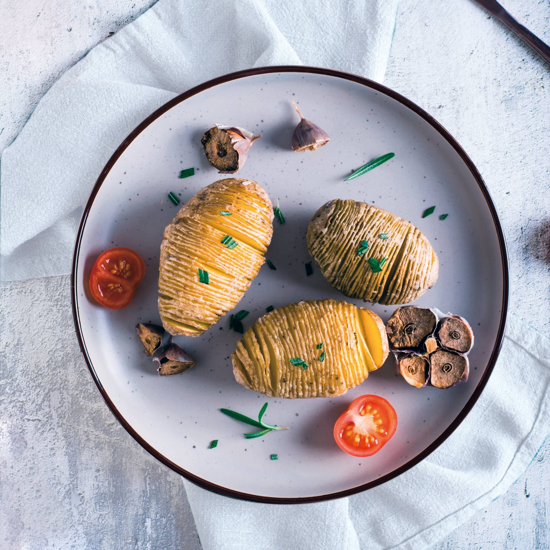 Veganská bramborová harmonika - recept Dual EasyFry&Grill | Tefal
