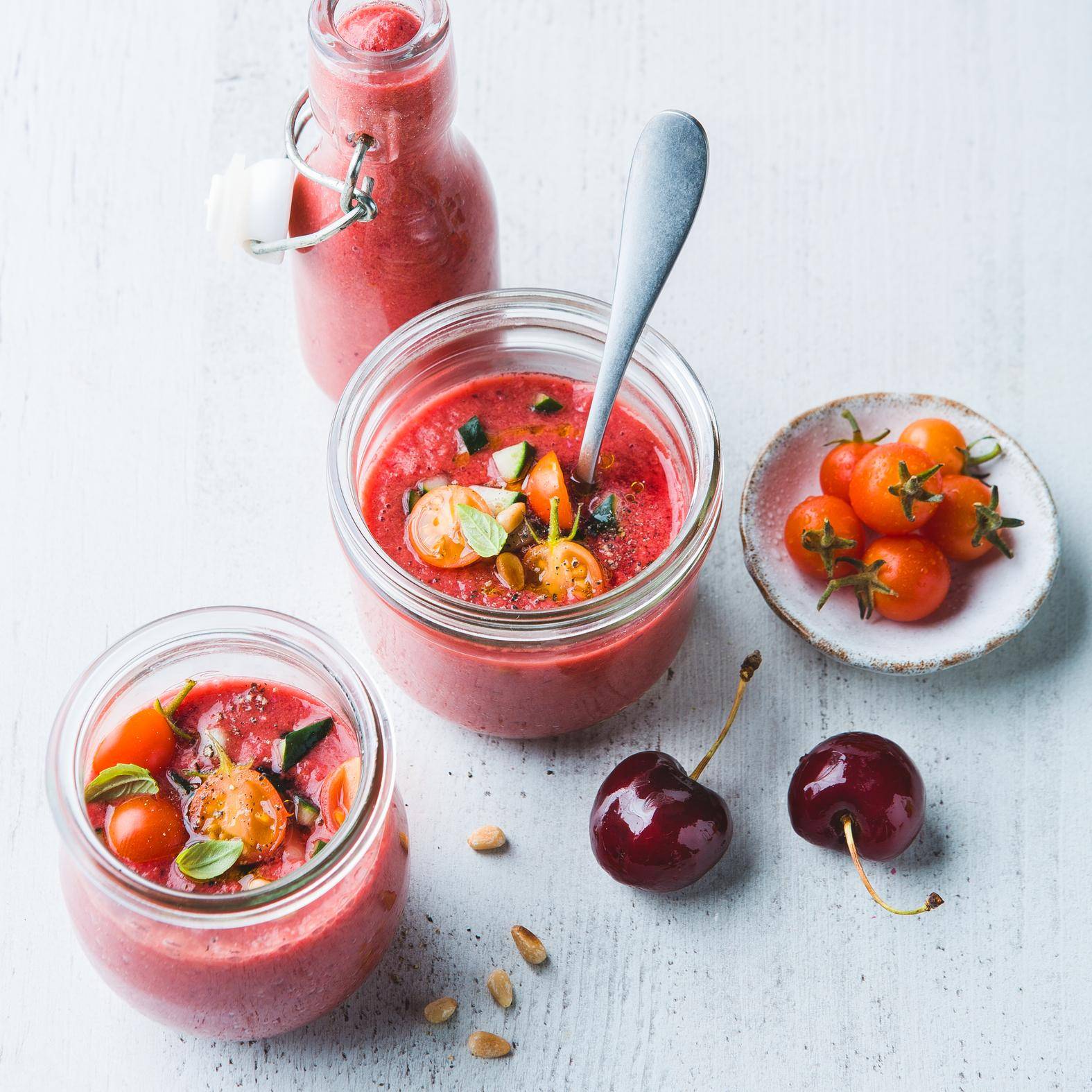 Rajčatové gazpacho s třešněmi - recept Blen Up | Tefal