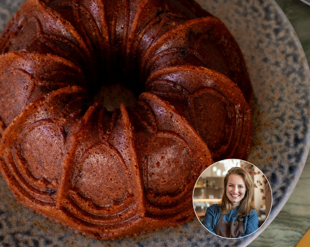 Pekanová třená bábovka s višněmi a višňovicí od lubojatzky_couple - recept Kitchen Machines Touch/Touch + | Tefal