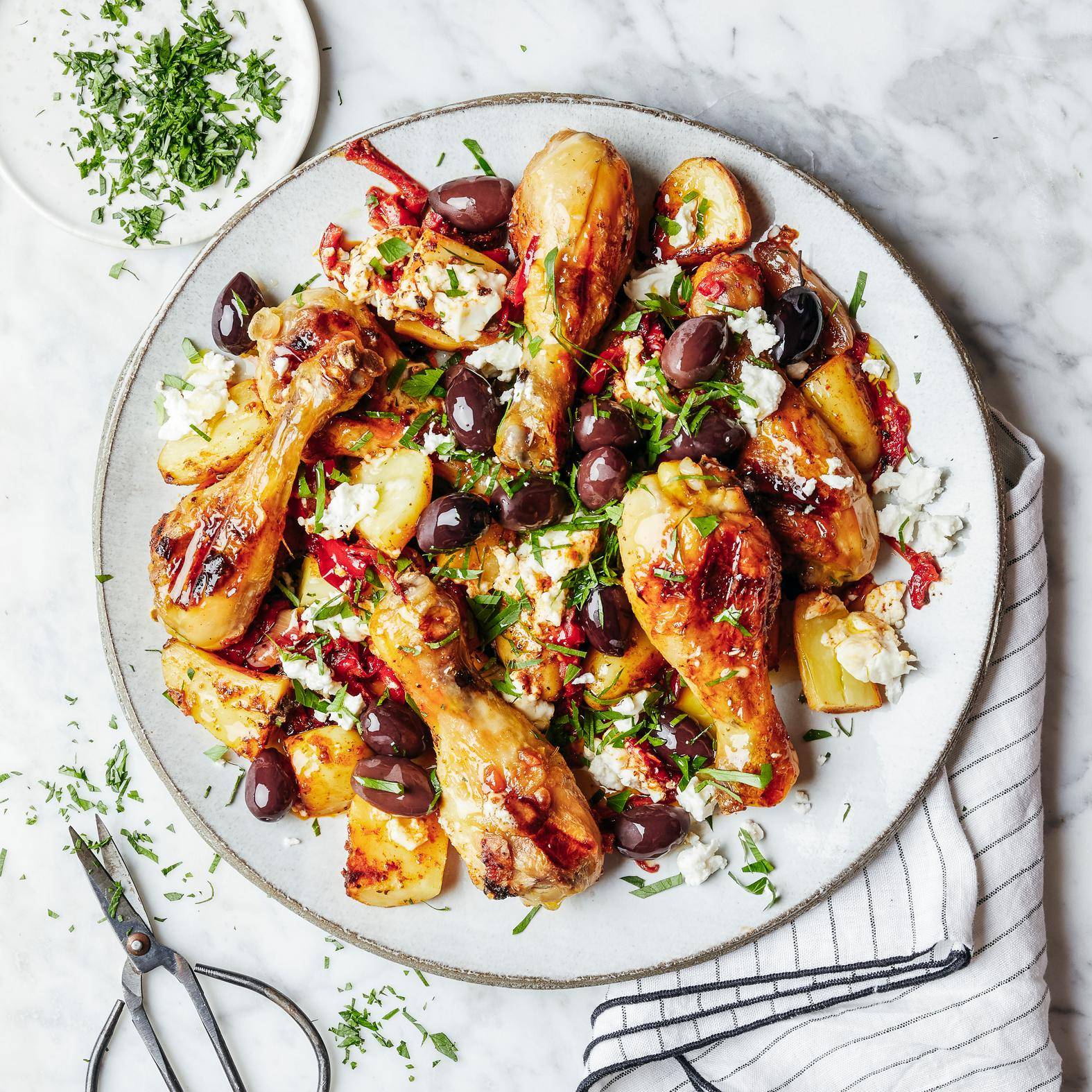 Kuře se sýrem feta, olivami a bramborami - recept OptiGrill 2in1 XL | Tefal