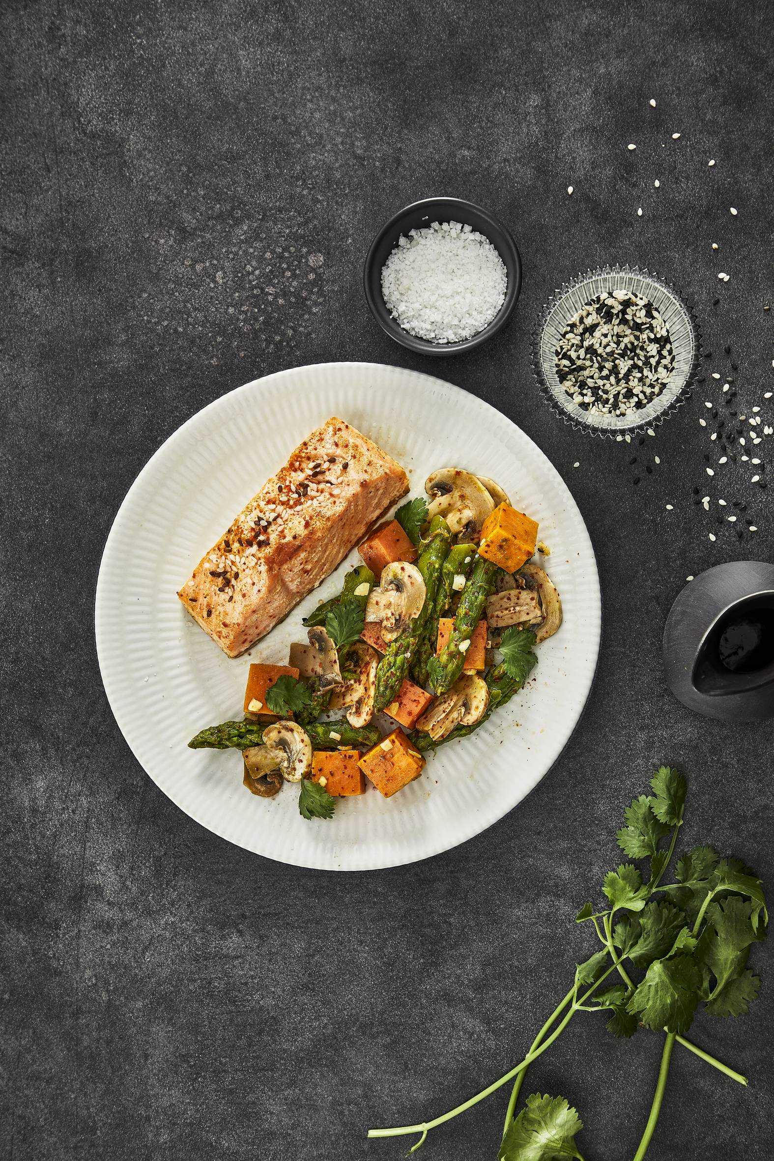 Losos se zeleným chřestem - recept OptiGrill + | Tefal